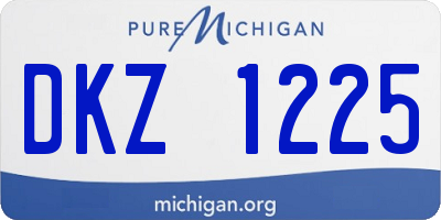 MI license plate DKZ1225