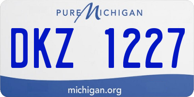 MI license plate DKZ1227
