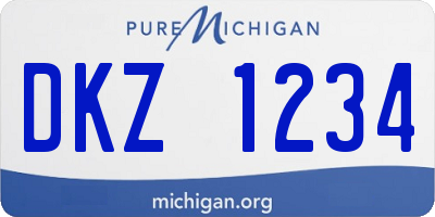 MI license plate DKZ1234