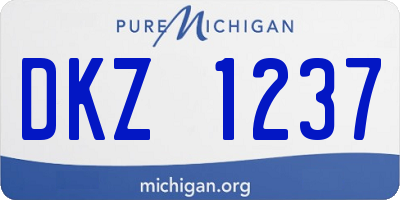 MI license plate DKZ1237