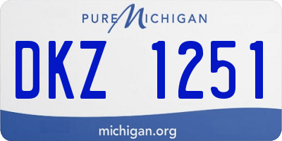 MI license plate DKZ1251