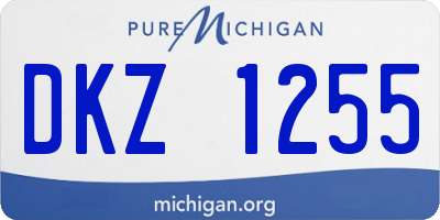 MI license plate DKZ1255