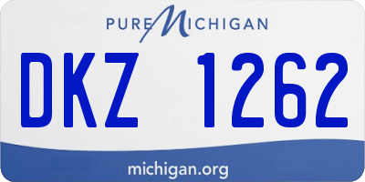 MI license plate DKZ1262