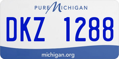 MI license plate DKZ1288