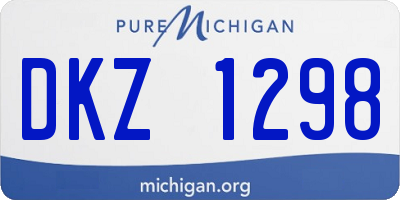 MI license plate DKZ1298