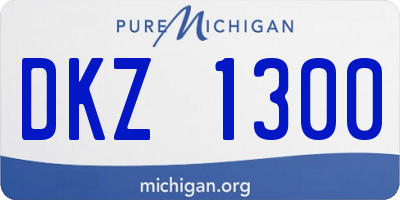 MI license plate DKZ1300
