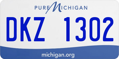MI license plate DKZ1302