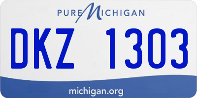 MI license plate DKZ1303