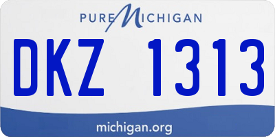 MI license plate DKZ1313