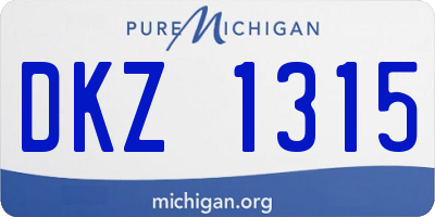 MI license plate DKZ1315
