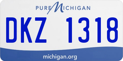 MI license plate DKZ1318