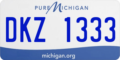 MI license plate DKZ1333