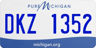 MI license plate DKZ1352