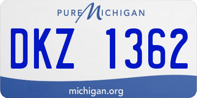 MI license plate DKZ1362