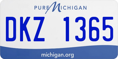 MI license plate DKZ1365
