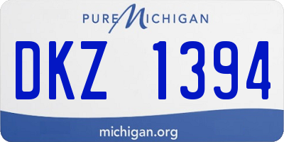 MI license plate DKZ1394