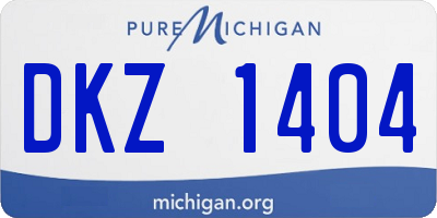 MI license plate DKZ1404