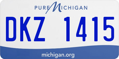 MI license plate DKZ1415