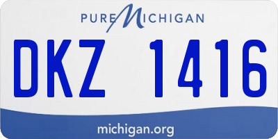 MI license plate DKZ1416
