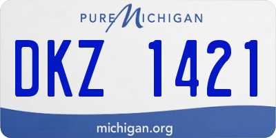 MI license plate DKZ1421