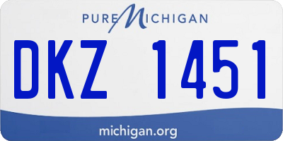 MI license plate DKZ1451