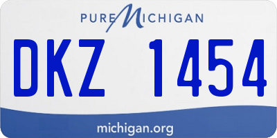 MI license plate DKZ1454