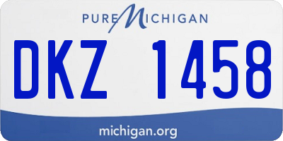 MI license plate DKZ1458