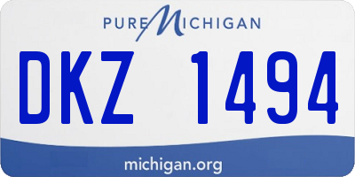 MI license plate DKZ1494