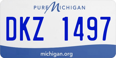 MI license plate DKZ1497