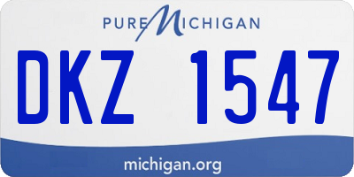 MI license plate DKZ1547