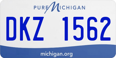 MI license plate DKZ1562