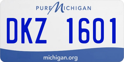 MI license plate DKZ1601