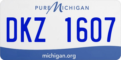 MI license plate DKZ1607