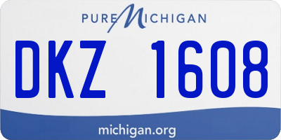 MI license plate DKZ1608