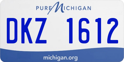 MI license plate DKZ1612