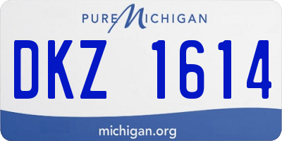 MI license plate DKZ1614