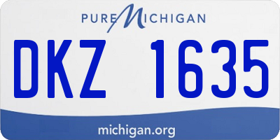 MI license plate DKZ1635