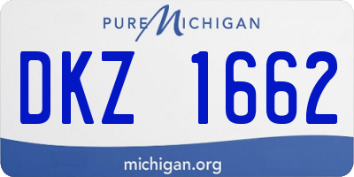 MI license plate DKZ1662
