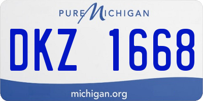 MI license plate DKZ1668