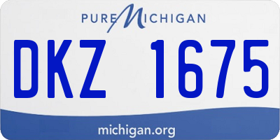 MI license plate DKZ1675