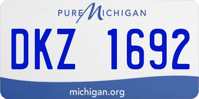 MI license plate DKZ1692