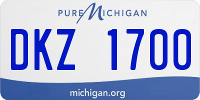 MI license plate DKZ1700