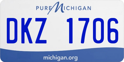 MI license plate DKZ1706