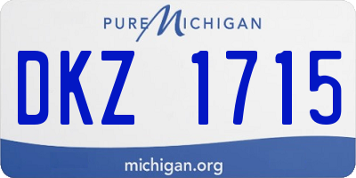 MI license plate DKZ1715