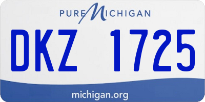 MI license plate DKZ1725