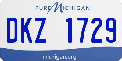 MI license plate DKZ1729
