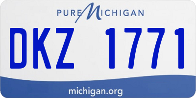 MI license plate DKZ1771