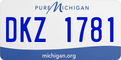 MI license plate DKZ1781