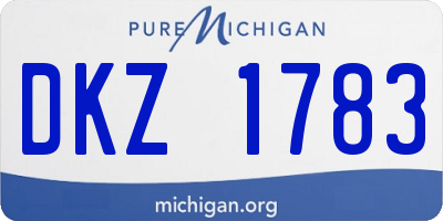 MI license plate DKZ1783