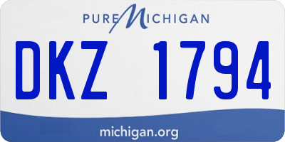 MI license plate DKZ1794